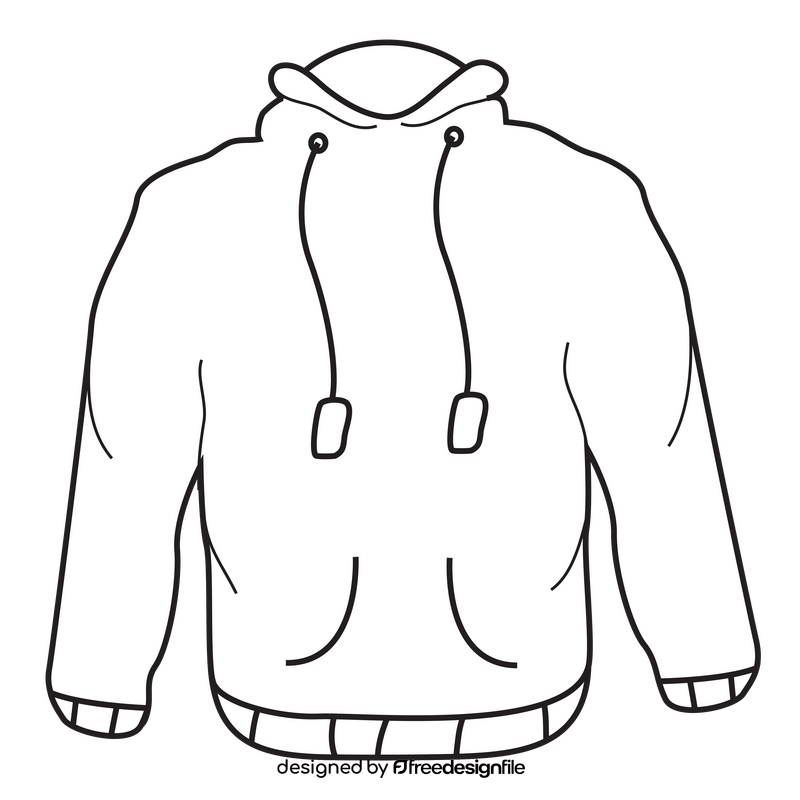 Hoodie sweatshirt black and white clipart