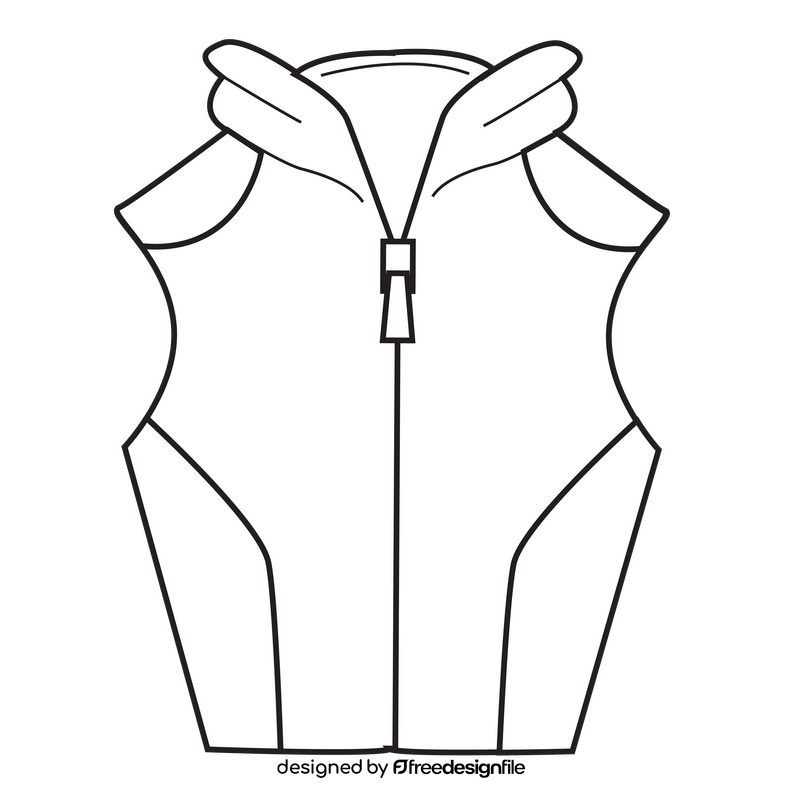 Vest hoodie black and white clipart