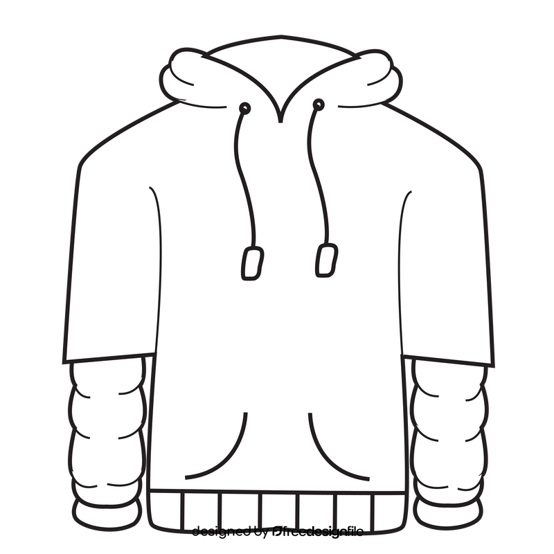 Sweatshirt hoodie drawing black and white clipart