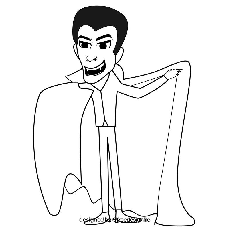 Horror vampire dracula drawing black and white clipart