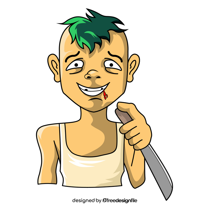 Horror psychopath character clipart