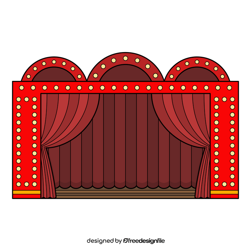 Magician magic stage curtain clipart