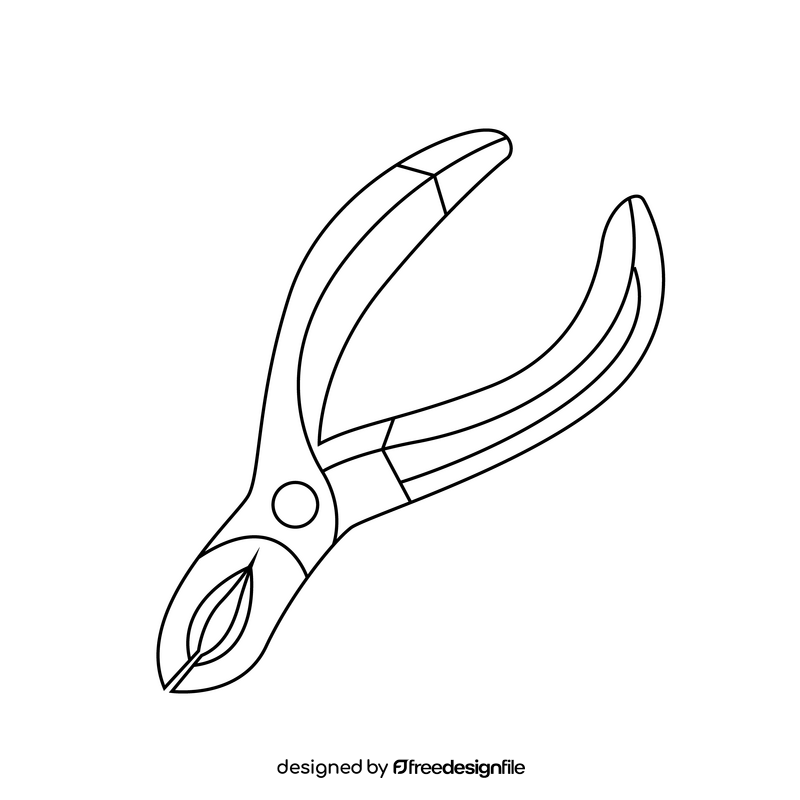 Manicure cuticle nipper drawing black and white clipart