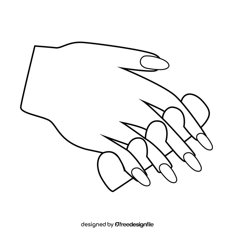 Manicure finger toe separator black and white clipart