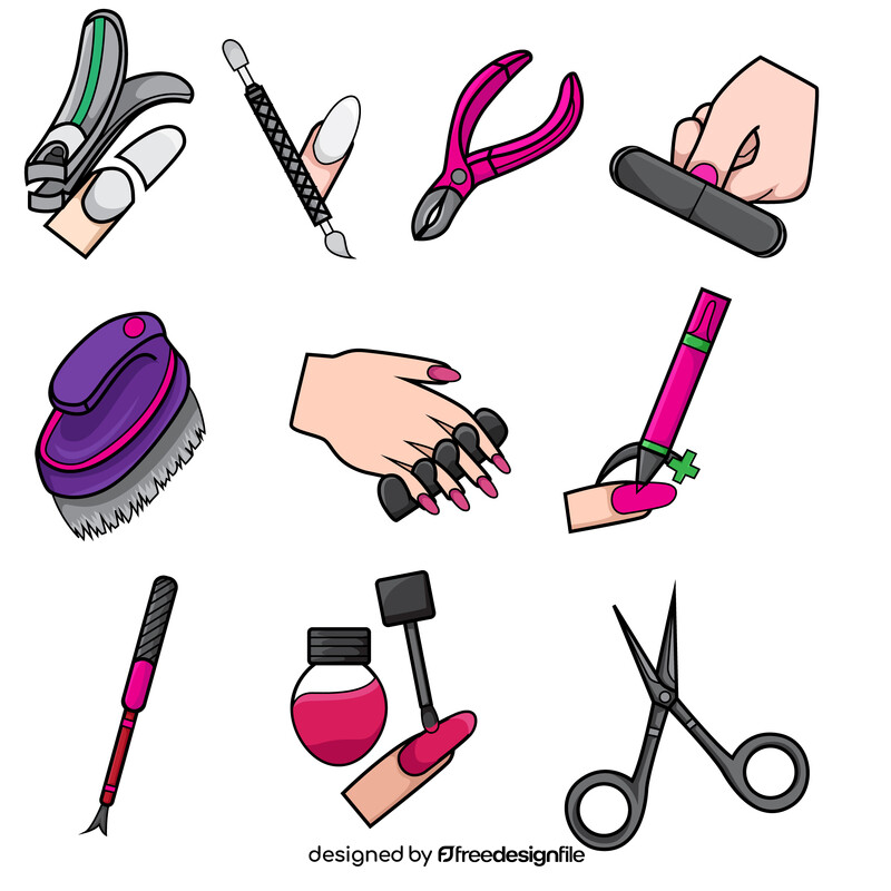 Manicure clipart set vector