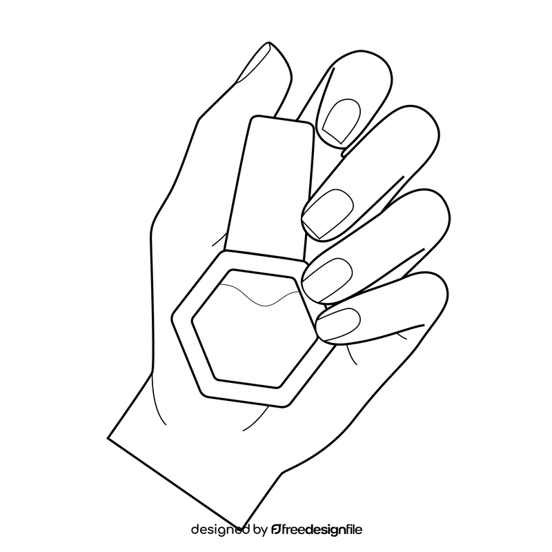 Nail polish drawing black and white clipart