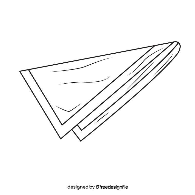 Napkin folding black and white clipart