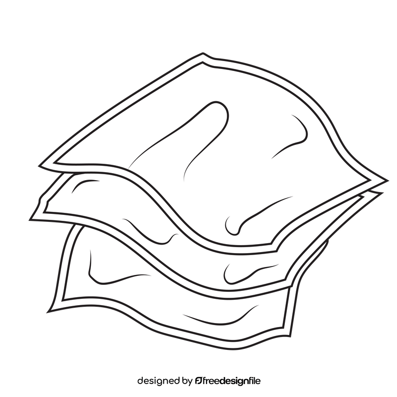 Napkins drawing black and white clipart