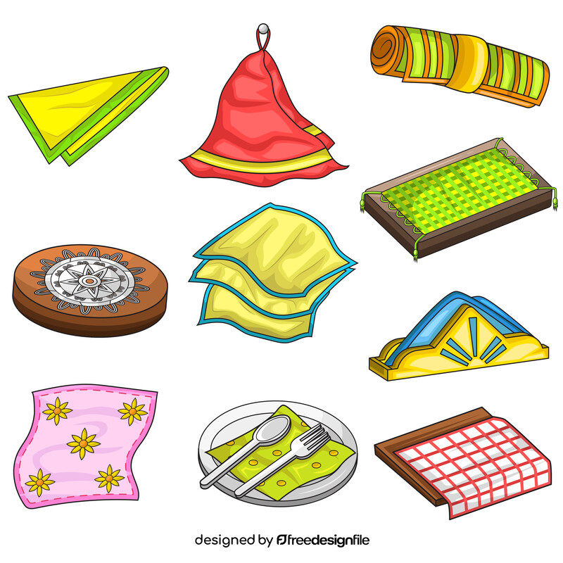 Napkin images set vector