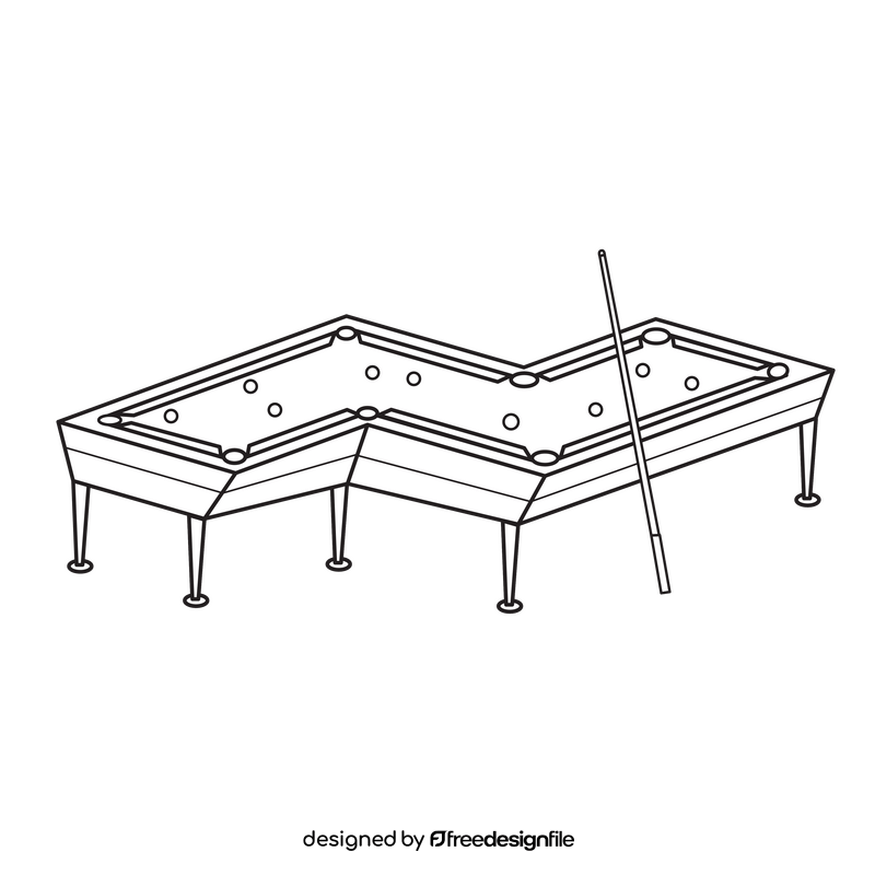 Pool table zig zag black and white clipart