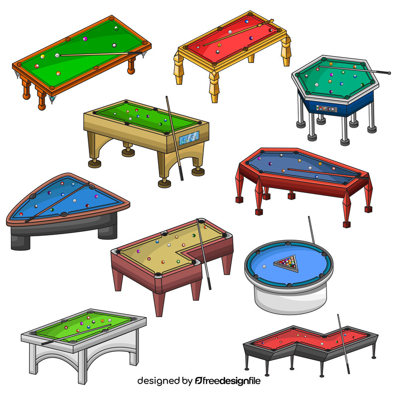 Different pool table set vector