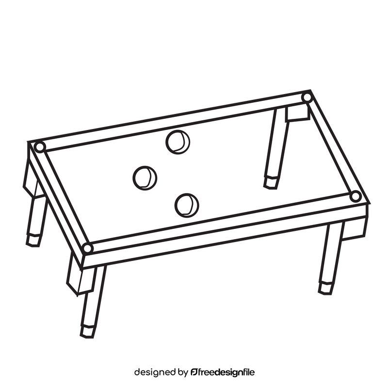 Glass pool table black and white clipart