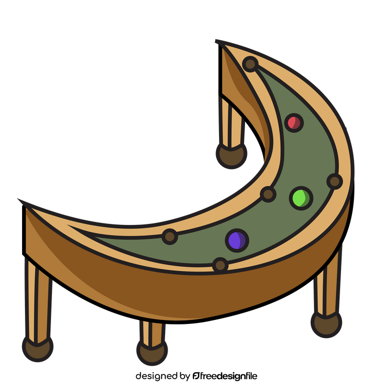 Crescent pool table clipart