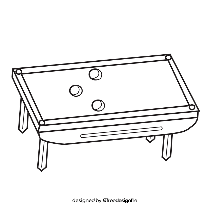 Steel pool table black and white clipart