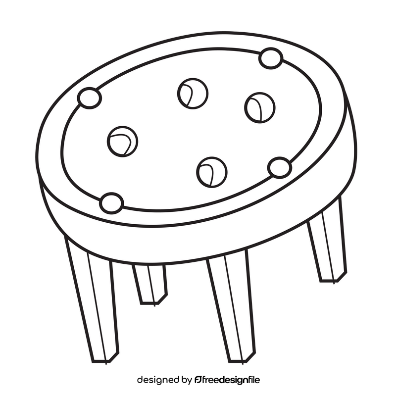 Circle pool table black and white clipart