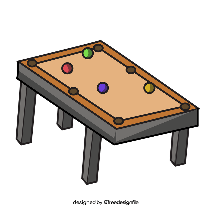 Wood pool table clipart