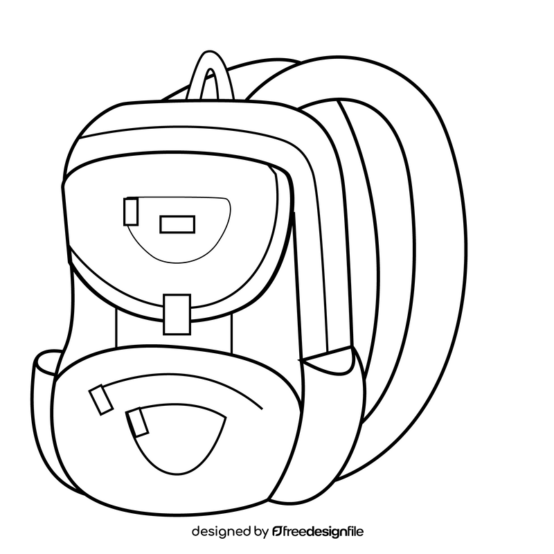 School bag drawing black and white clipart