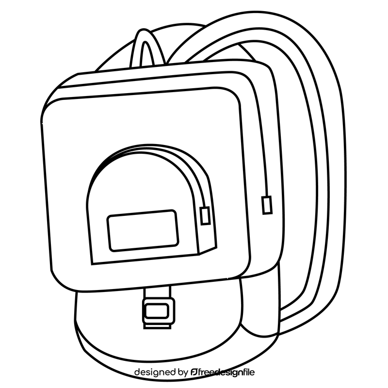 School bag drawing black and white clipart