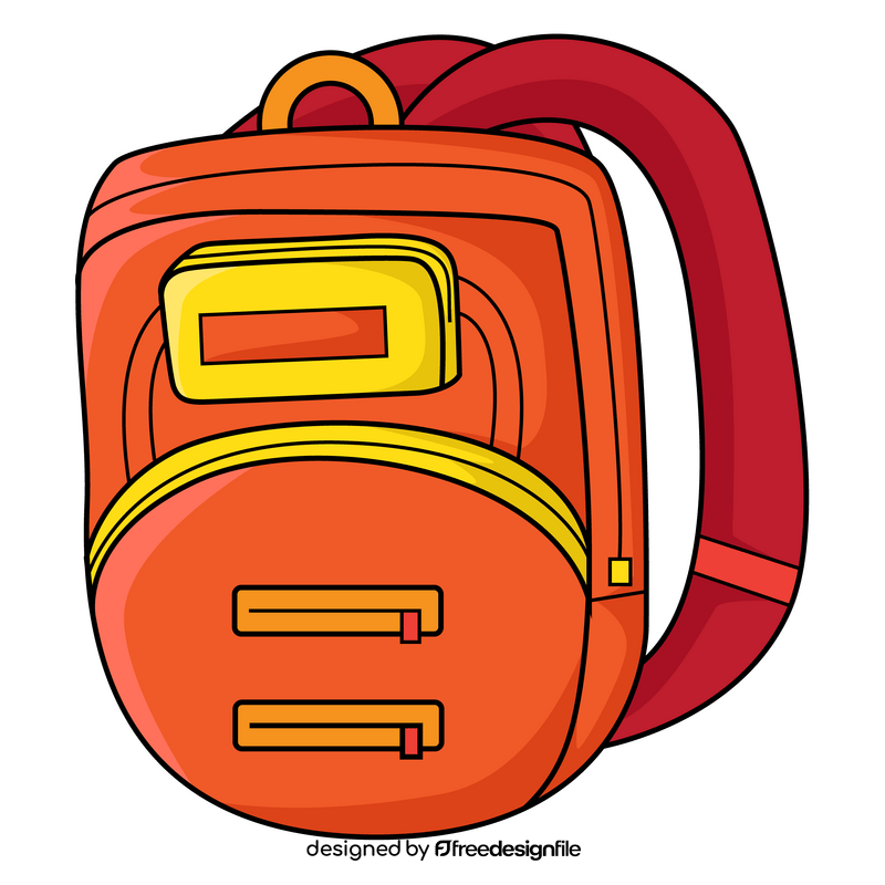 School bag orangle color clipart