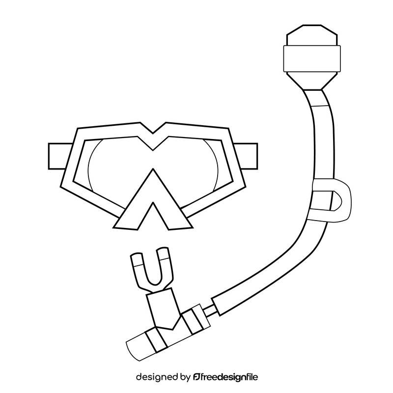 Snorkel 3d flex dry black and white clipart