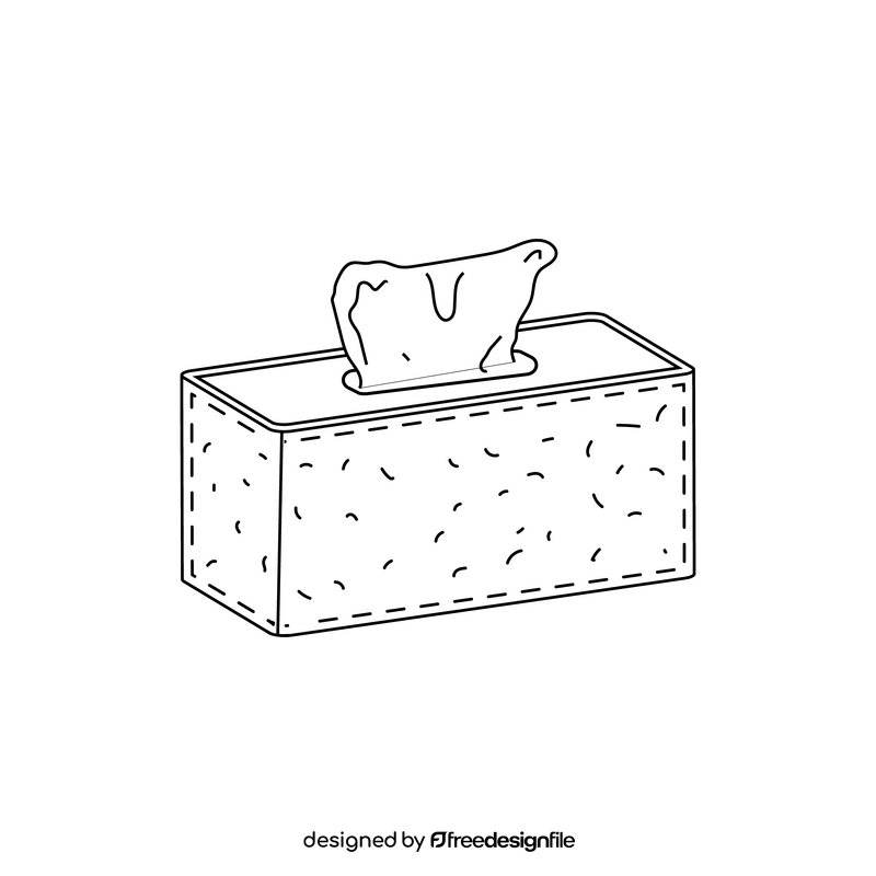 Tissue box drawing black and white clipart