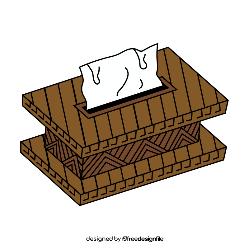 Tissue box wooden clipart