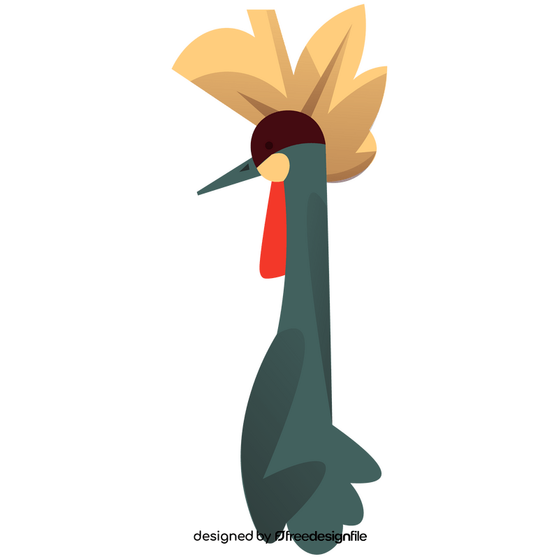 Grey crowned crane clipart