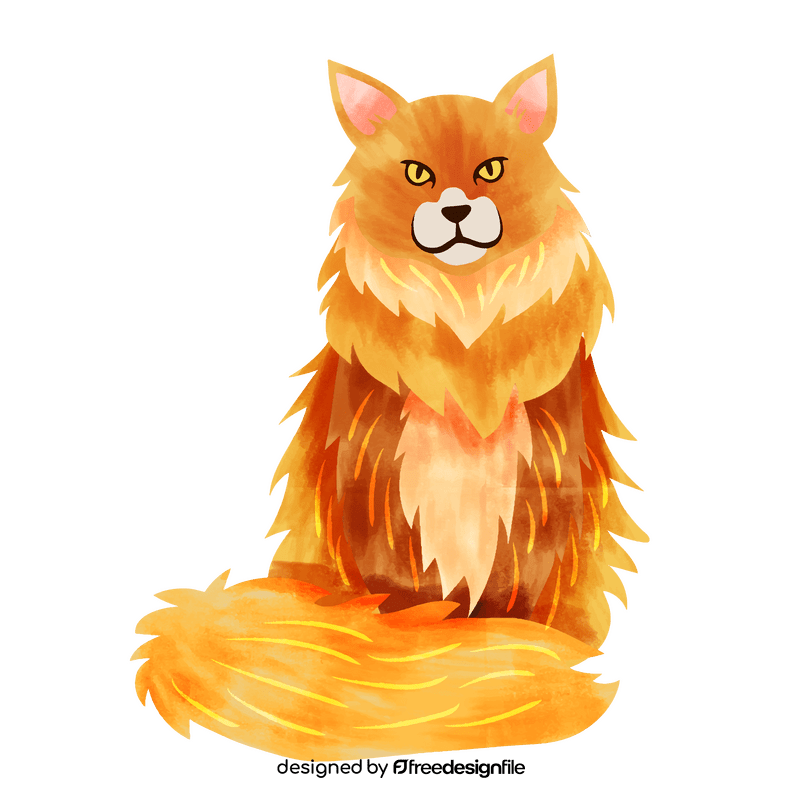 Maine coon cat clipart