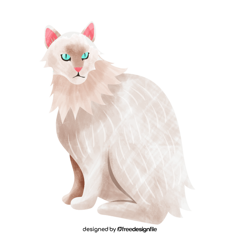 Angora cat clipart