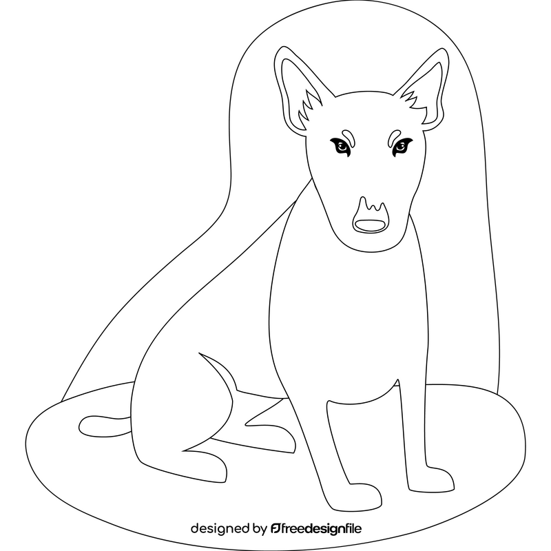 Bull terrier dog drawing black and white clipart