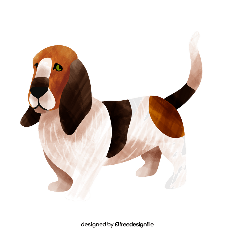 Basset hound dog clipart