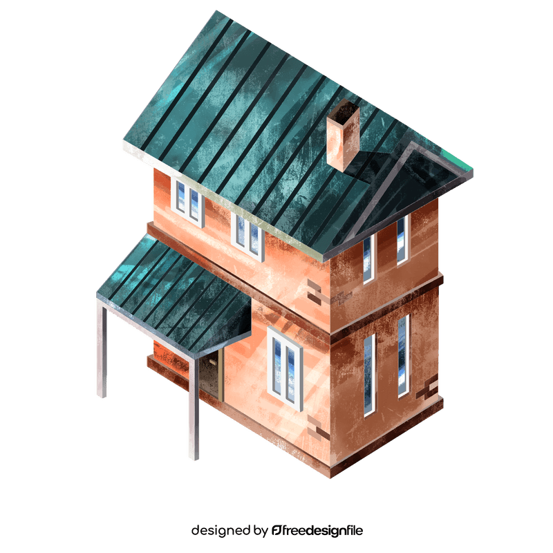 Two storey terrace clipart