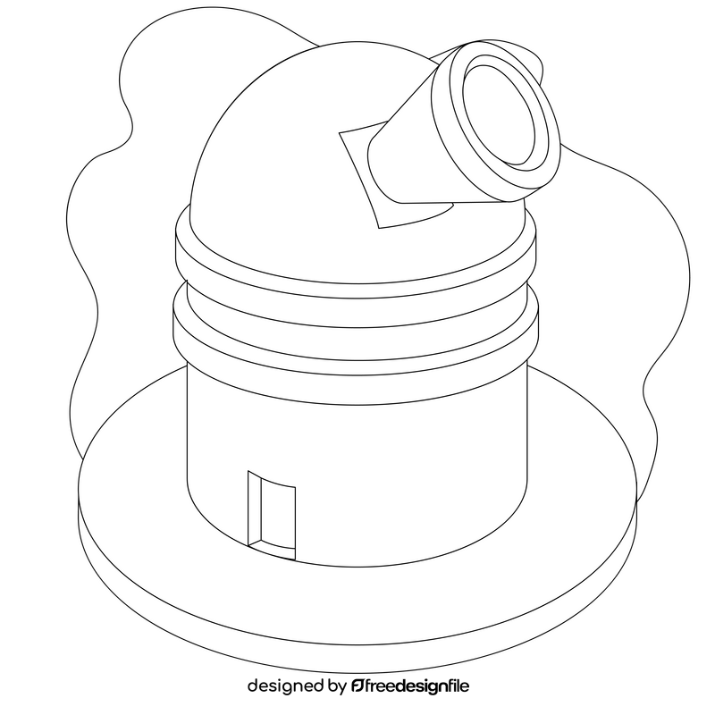 Observatory drawing black and white clipart