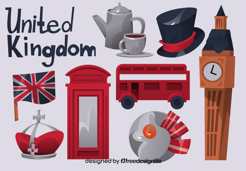 United Kingdom icon set vector