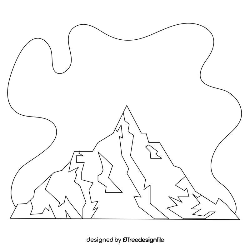 Mount everest drawing black and white clipart