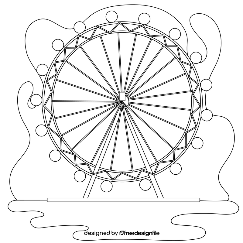 London eye drawing black and white clipart