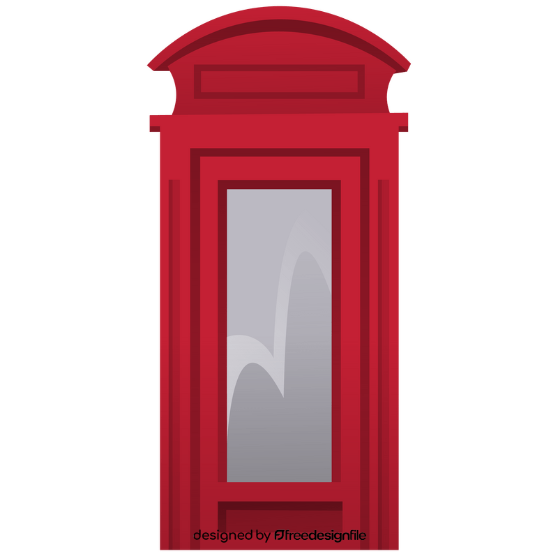 Traditional red british telephone box clipart