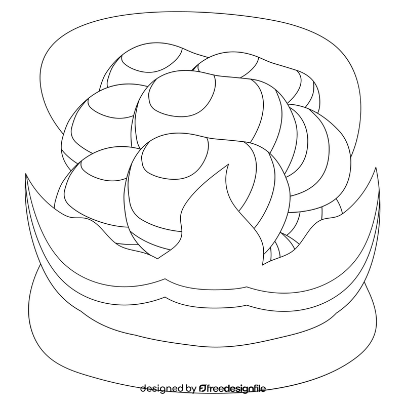 Cauliflower drawing black and white clipart