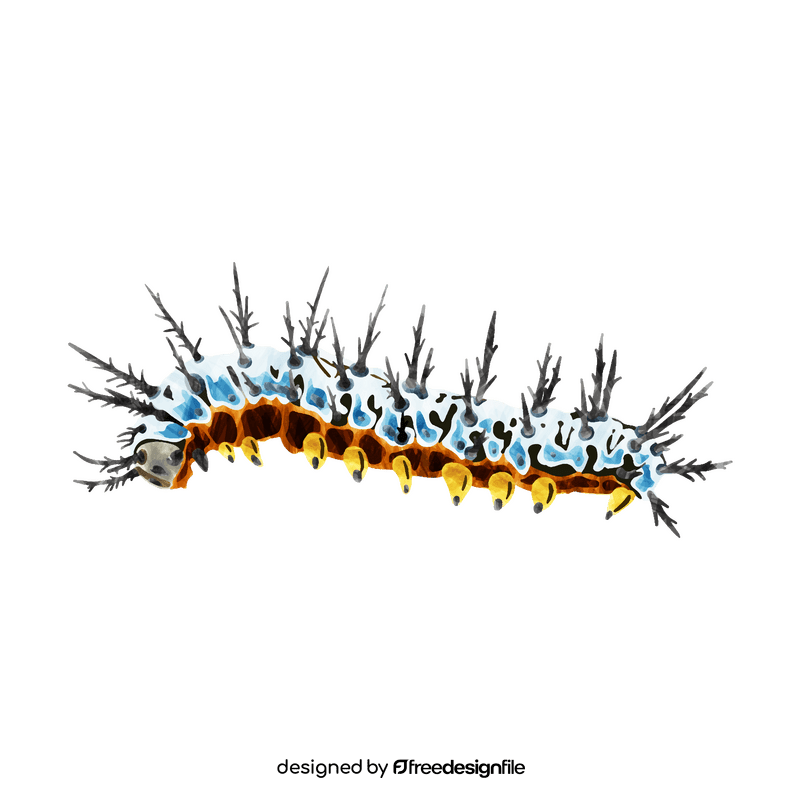 Zebra longwing caterpillar clipart