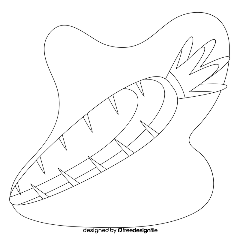 Carrot drawing black and white clipart