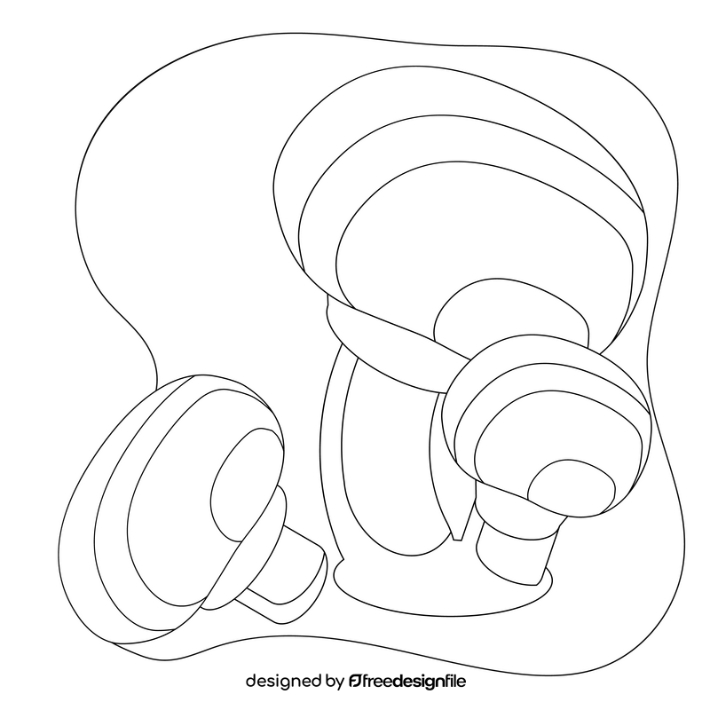 Button mushroom drawing black and white clipart