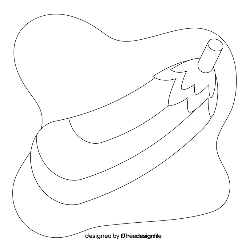 Eggplant drawing black and white clipart