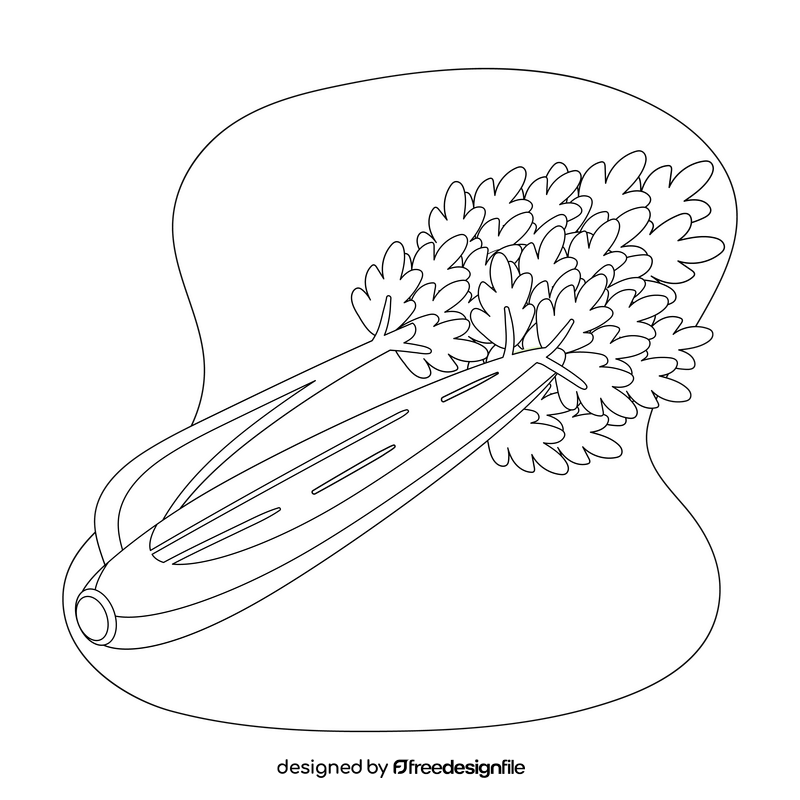 Celery drawing black and white clipart