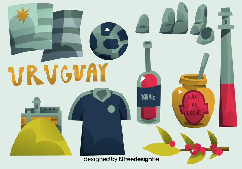 Uruguay icon set vector