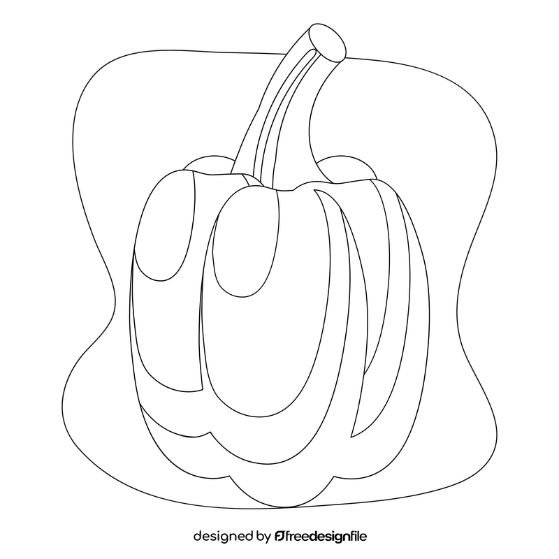 Bell pepper drawing black and white clipart