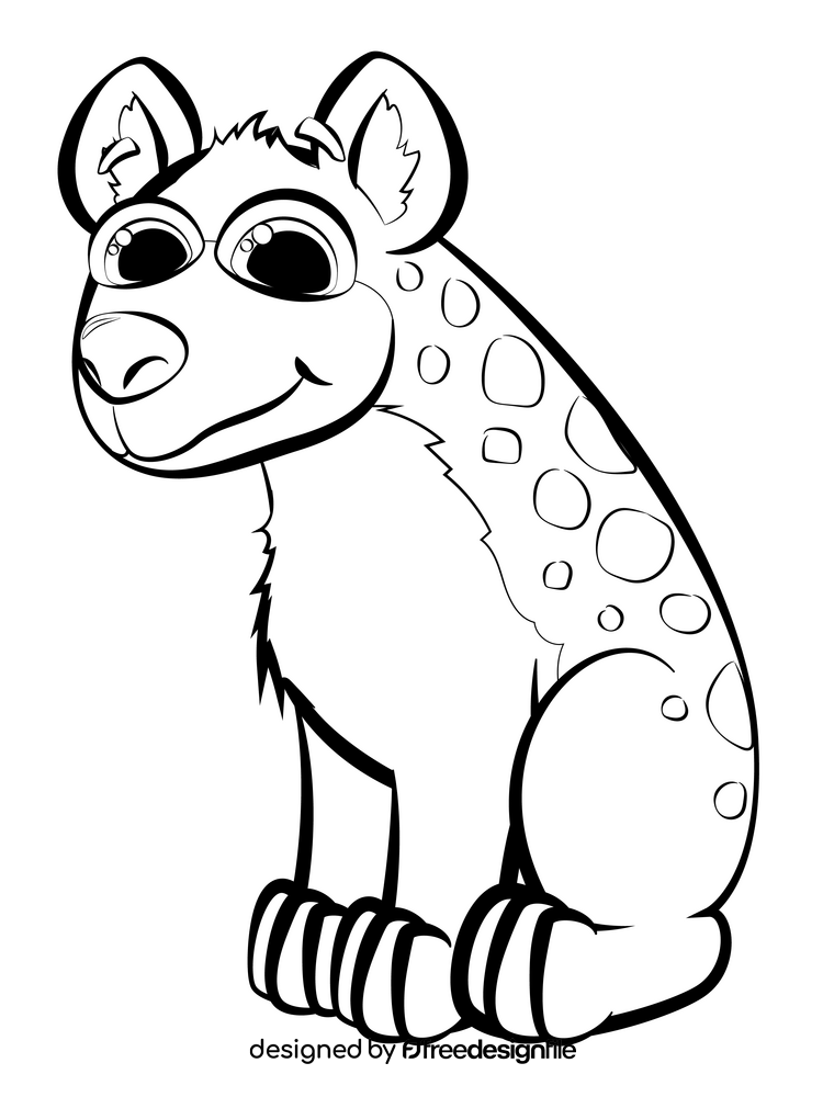 Hyena cartoon black and white clipart free download