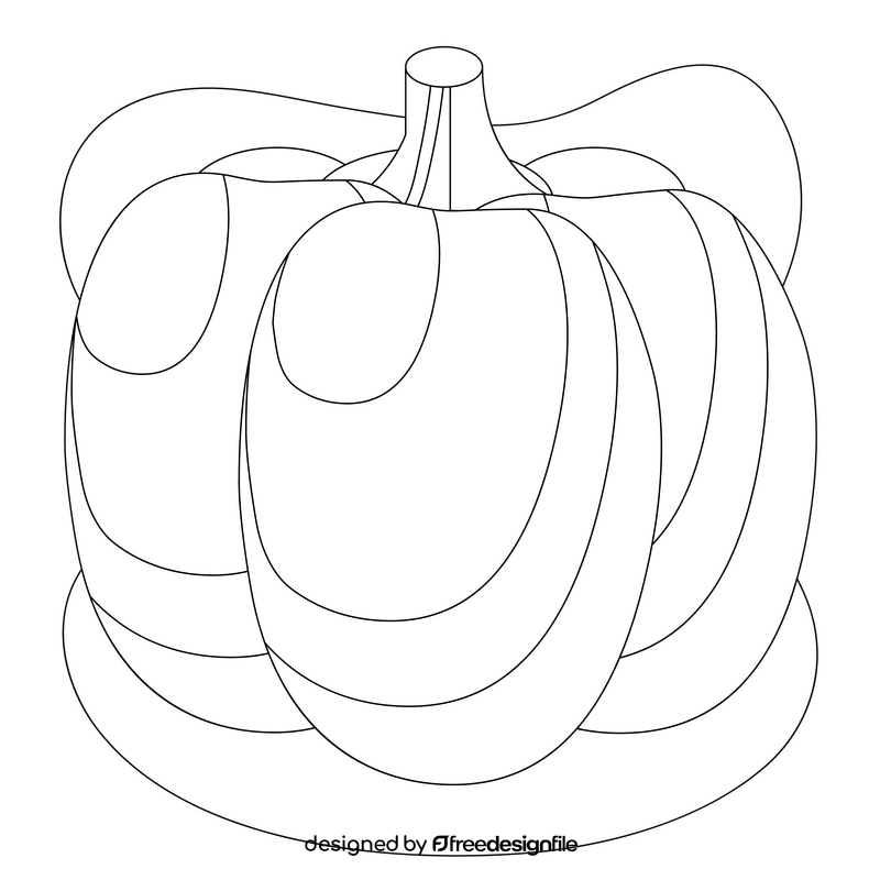 Pumpkin drawing black and white clipart