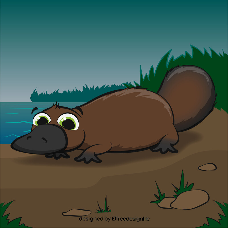 Platypus cartoon vector
