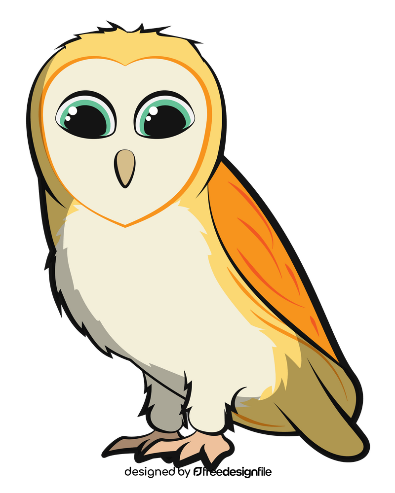 Barn owl cartoon clipart