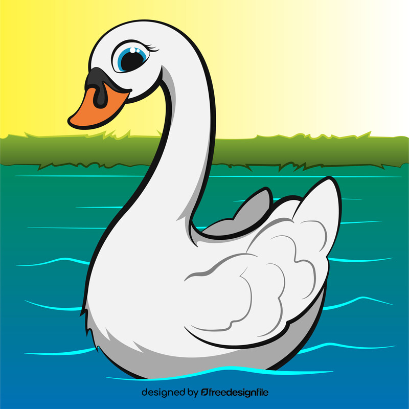 Swan cartoon vector free download